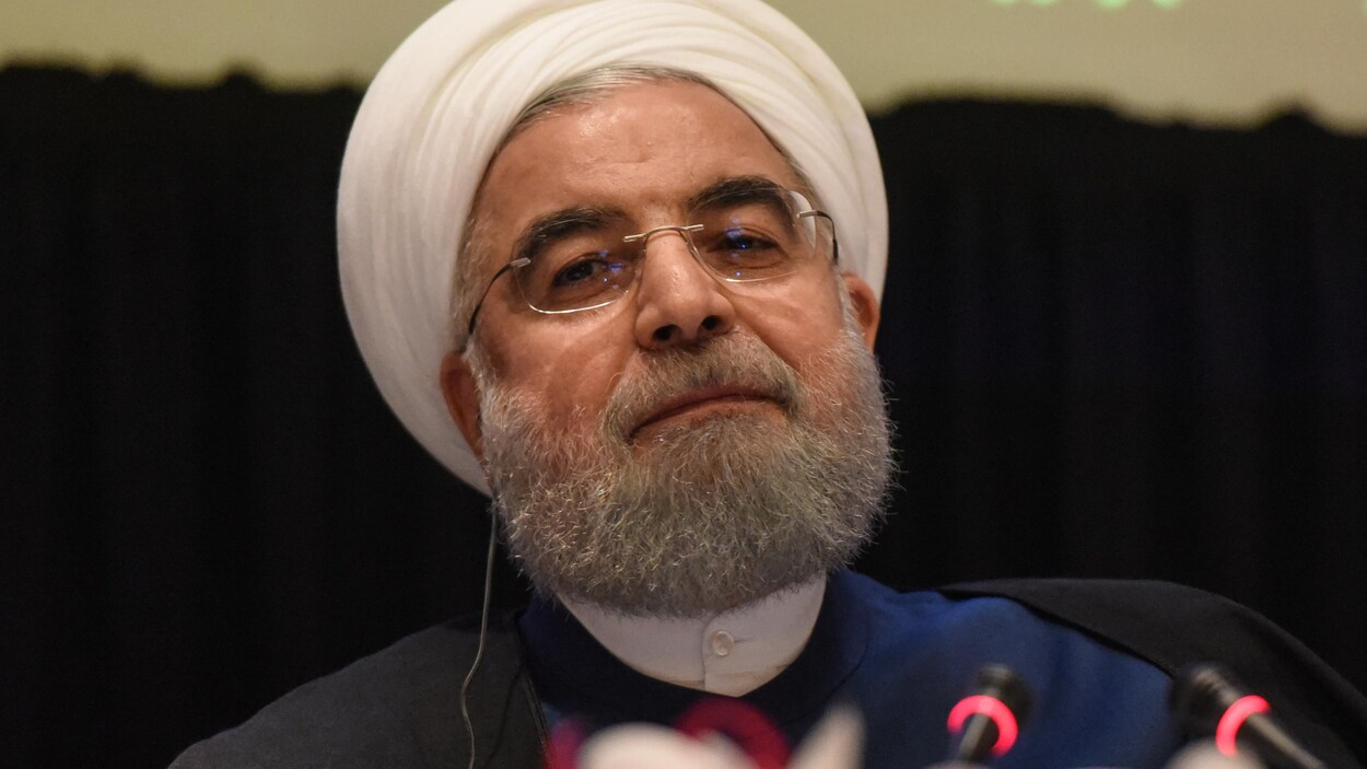 Le président iranien Hassan Rohani, lors d'une conférence de presse en marge de l'Assemblée générale des Nations unies