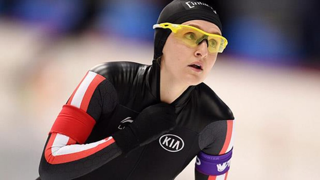 La patineuse de vitesse de Winnipeg, Heather McLean. La patineuse de vitesse de Winnipeg, Heather McLean.