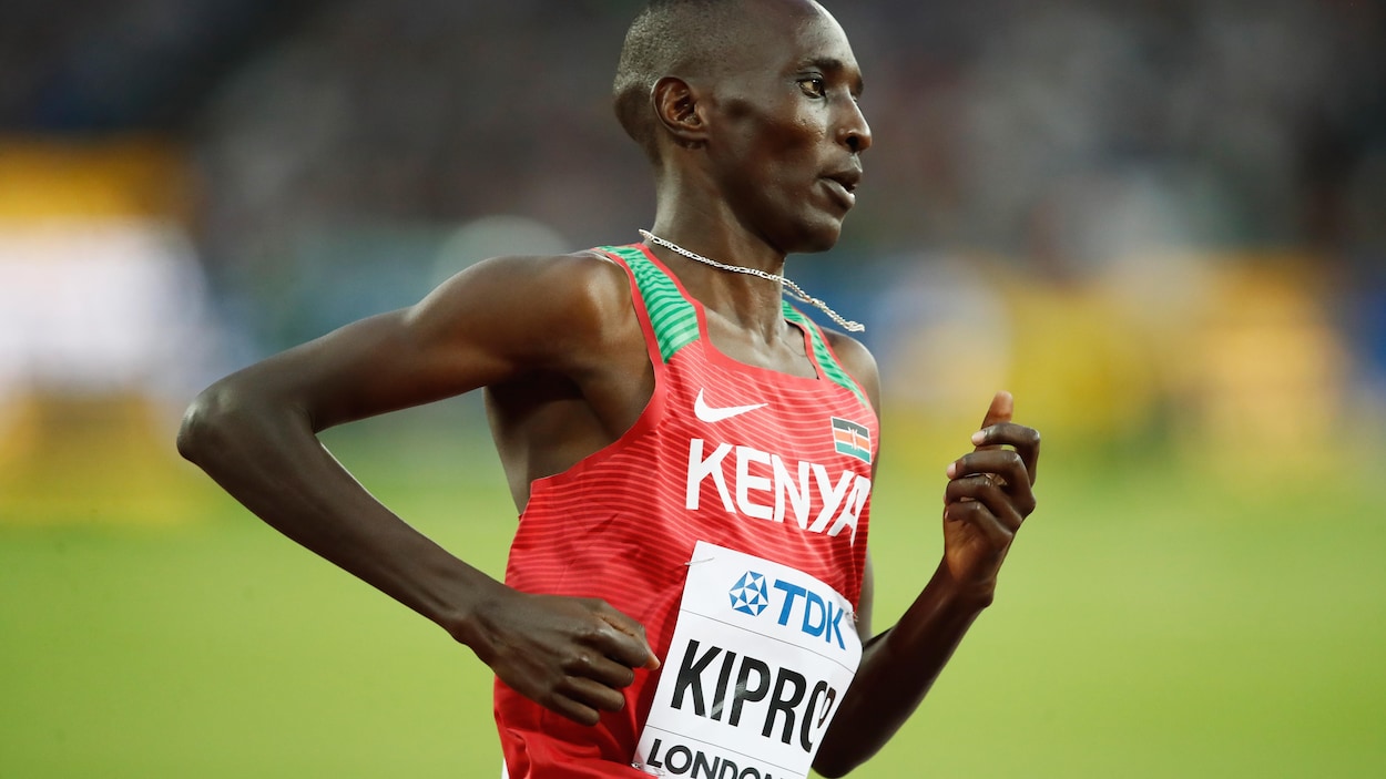 Le Kényan Asbel Kiprop lors des Championnats du monde d'athlétisme, à Londres, en août 2017