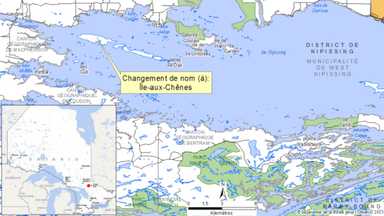Une île du lac Nipissing finalement reconnue sous son nom français