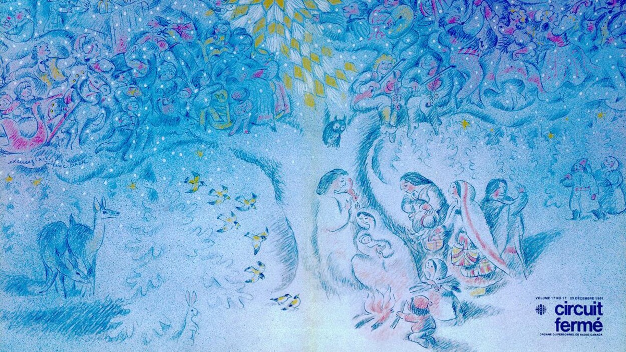 Crèche sous un arbre animé avec des musiciens, danseurs et des enfants Crèche sous un arbre animé avec des musiciens, danseurs et des enfants