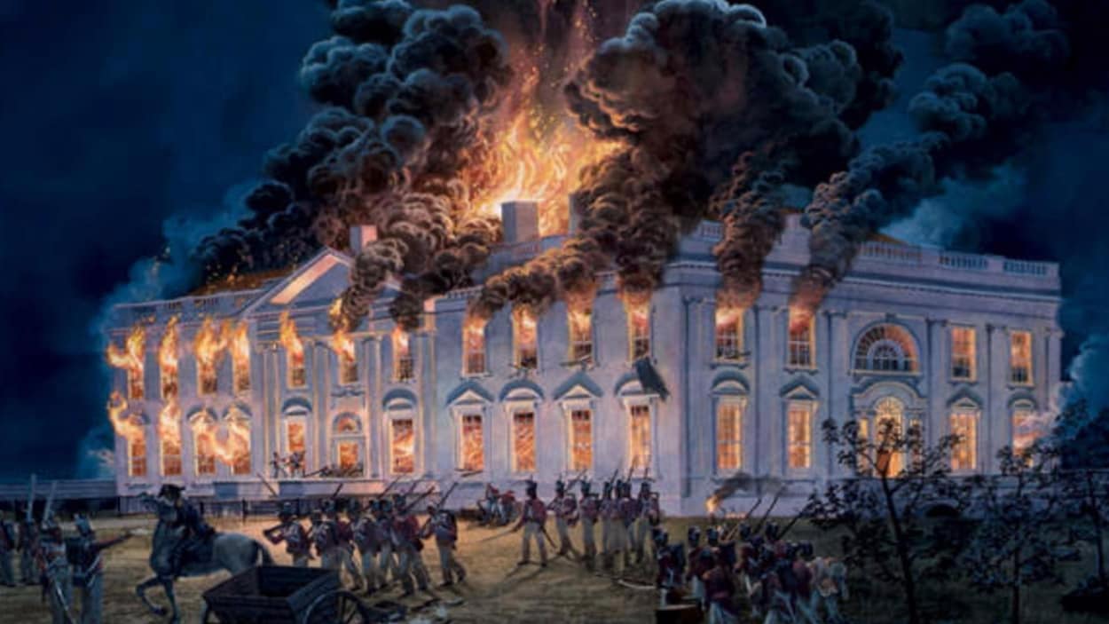 Le Capitole en flamme durant la guerre de 1812