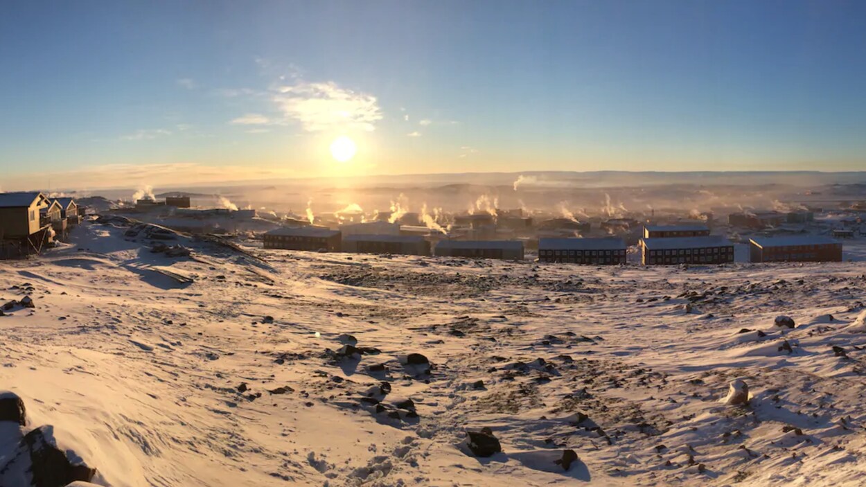 Paysage en hiver de la ville.