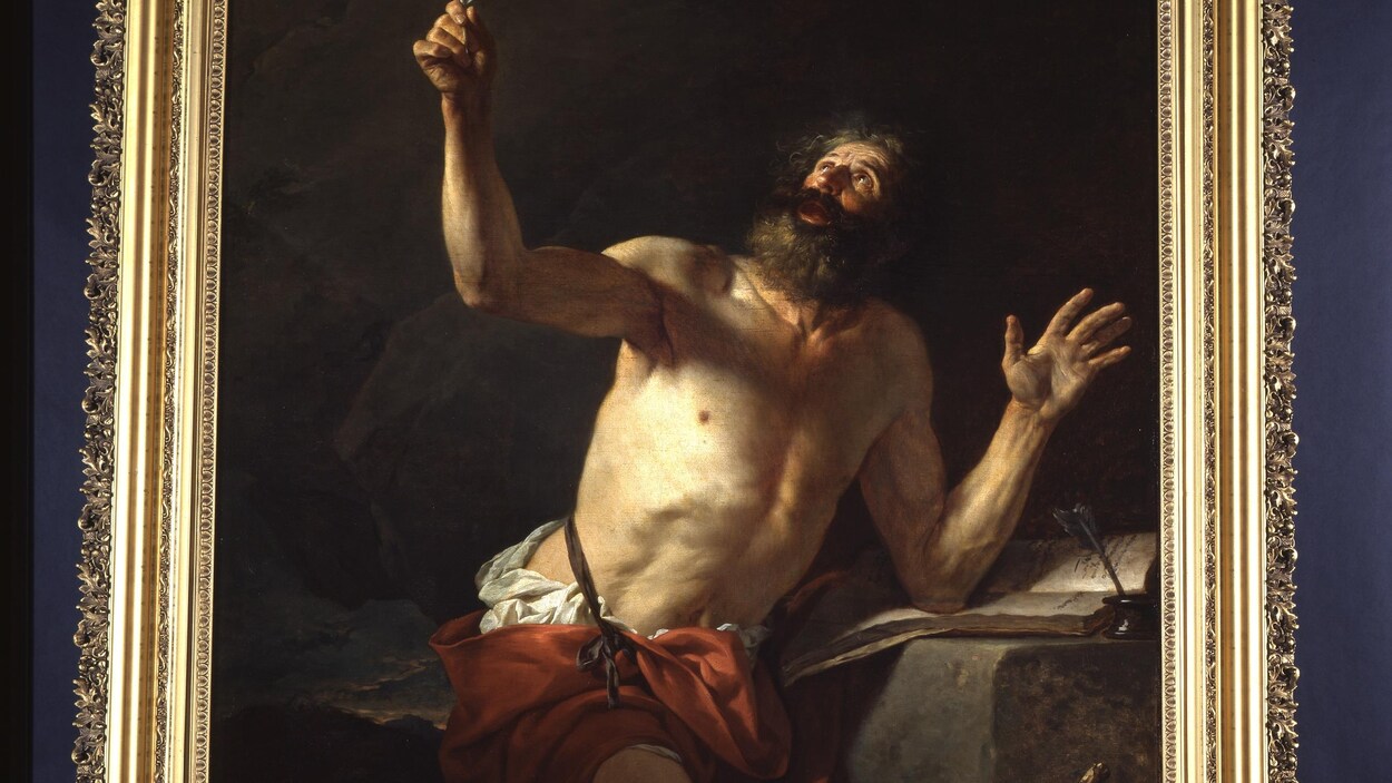 Saint-Jérome entendant la trompette du jugement dernier, un tableau de Jacques-Louis David. Saint-Jérome entendant la trompette du jugement dernier, un tableau de Jacques-Louis David.