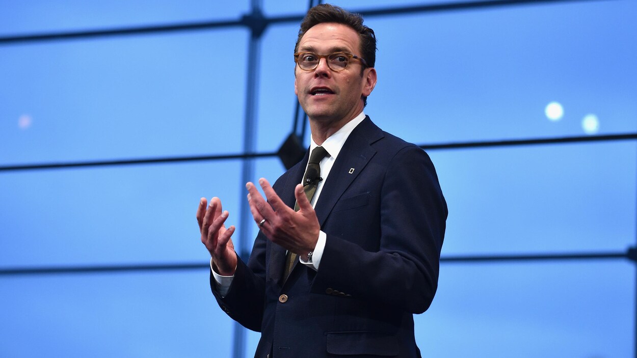 James Murdoch lors d'une conférence en 2017.