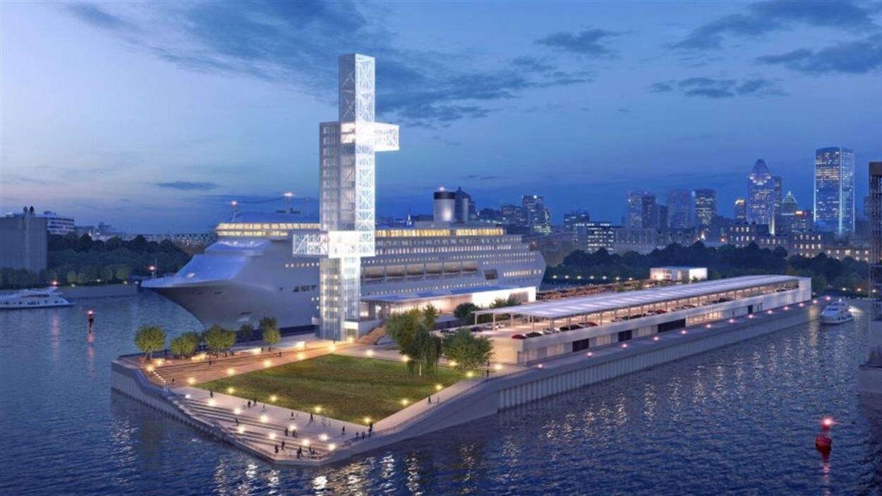 Une esquisse de la nouvelle jetée Alexandra du port de Montréal Une esquisse de la nouvelle jetée Alexandra du port de Montréal