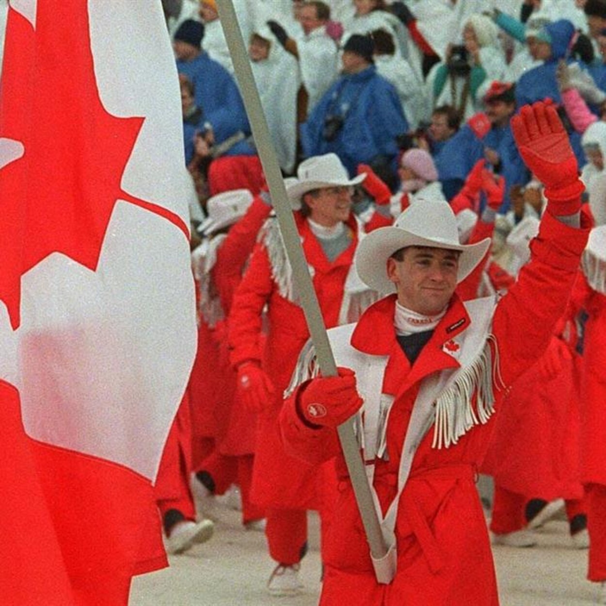 La délégation canadienne à l'ouverture des Jeux olympiques de Calgary de 1988