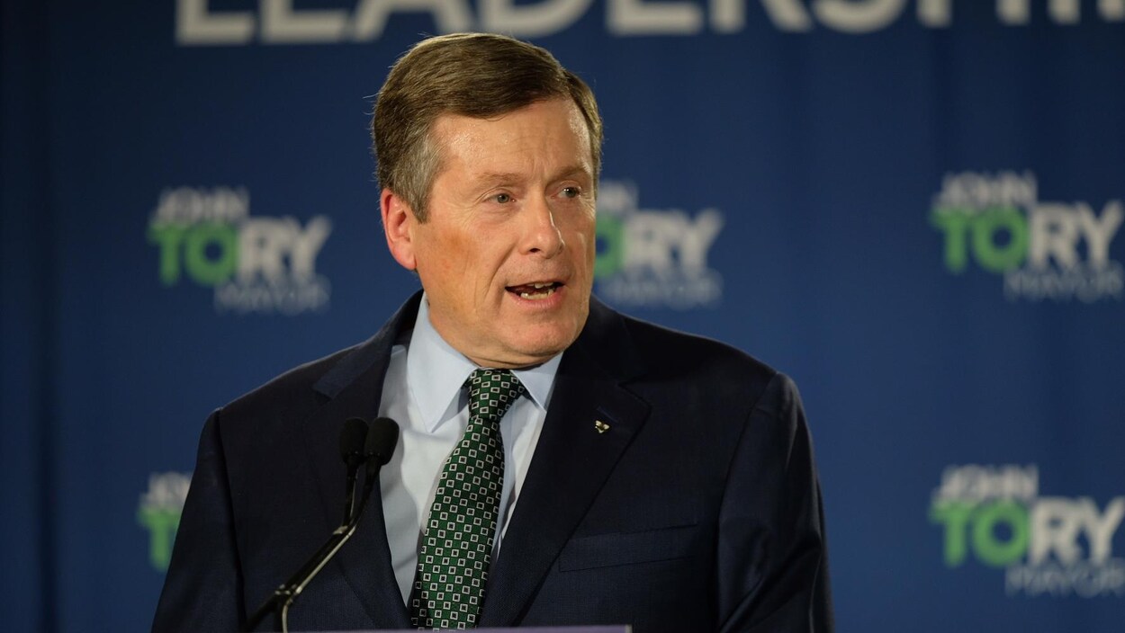 Le maire de Toronto, John Tory, le soir de sa victoire.
