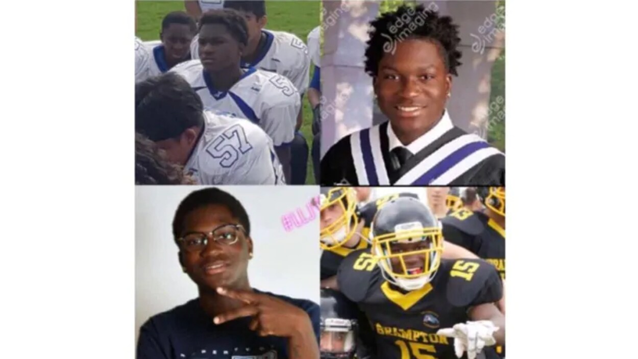 Montage de quatre photos d'un jeune homme.