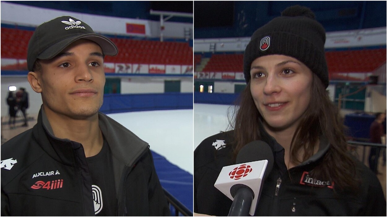Deux patineurs en entrevue