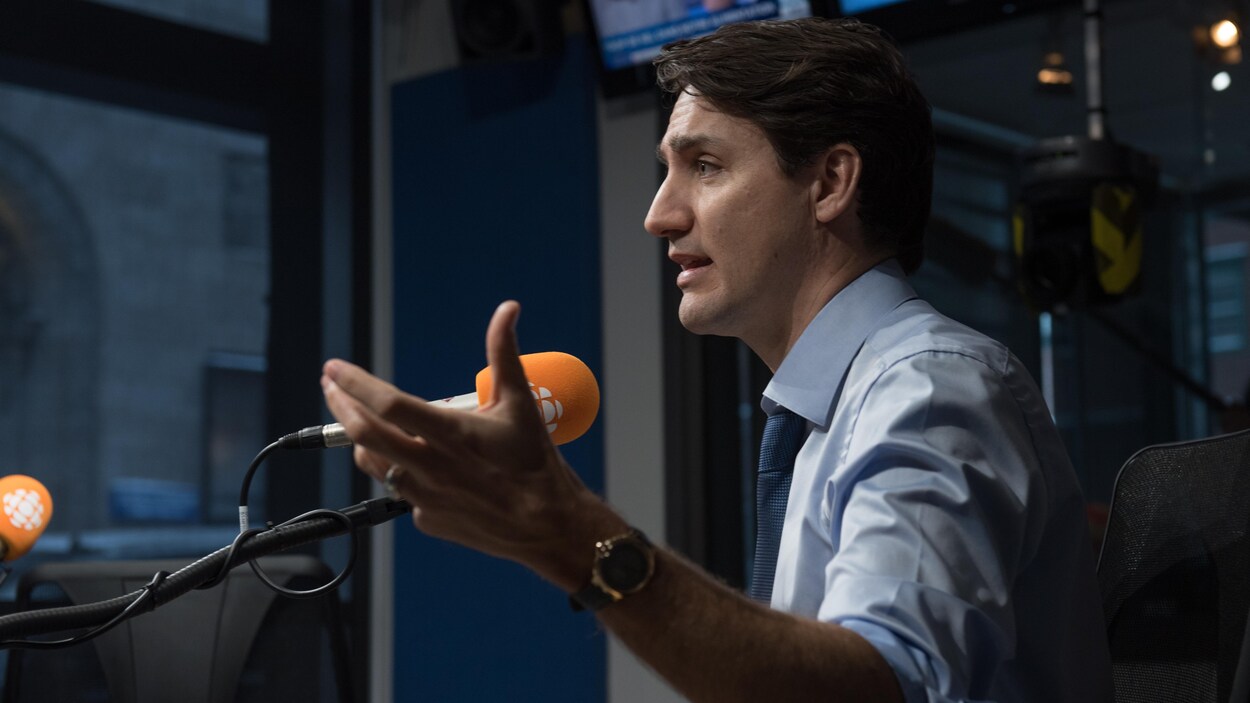 Le premier ministre Justin Trudeau lors de son passage à Québec.