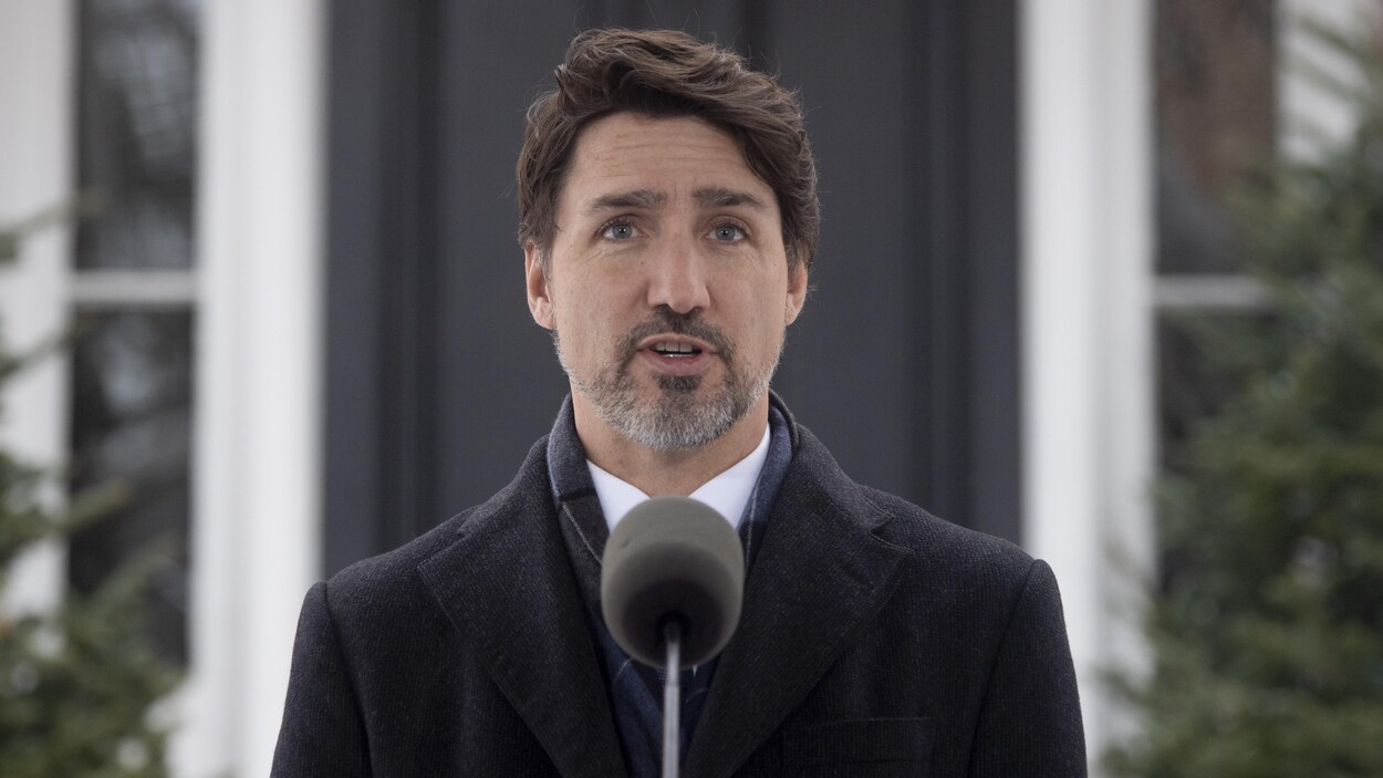 Justin Trudeau lors du point de presse du 17 mars.
