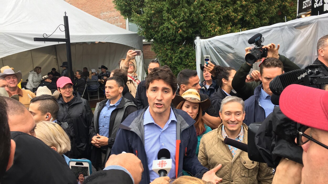 Justin Trudeau était au Festival western de Saint-Tite samedi après-midi.