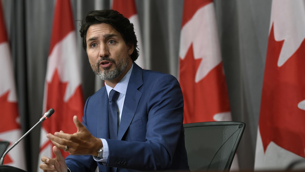 Justin Trudeau en conférence de presse.