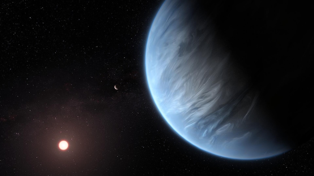 Impression artistique de la planète K2-18b.