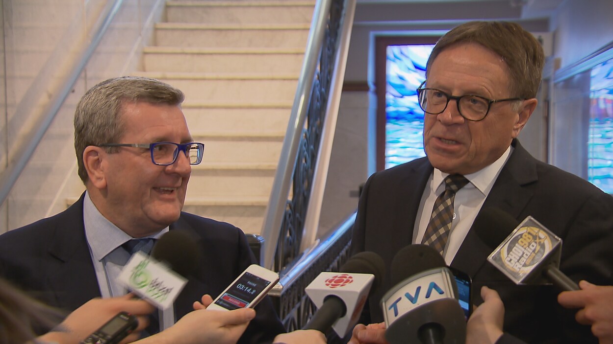 Les maires de Québec et Lévis, Régis Labeaume et Gilles Lehouillier