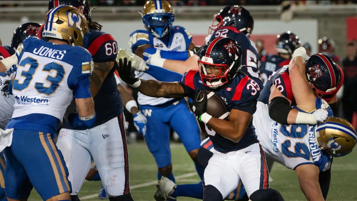 Les Blue Bombers s’inclinent lourdement à Montréal et glissent au dernier rang de l’Ouest