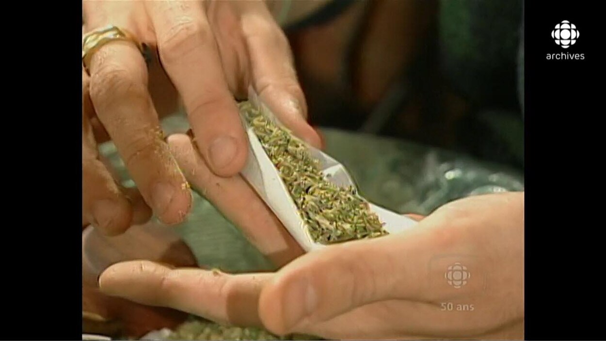 Mains roulant un joint de marijuana