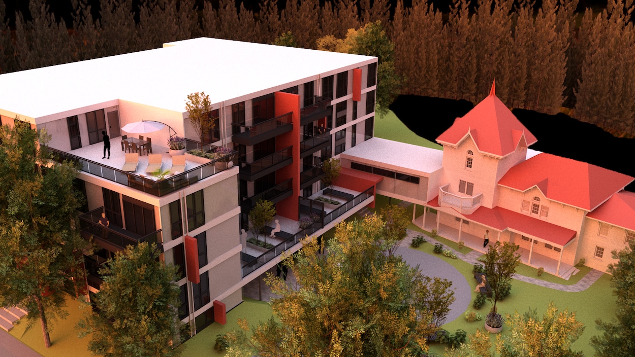 Maquette du projet immobilier sur les terrains de la Villa Livernois