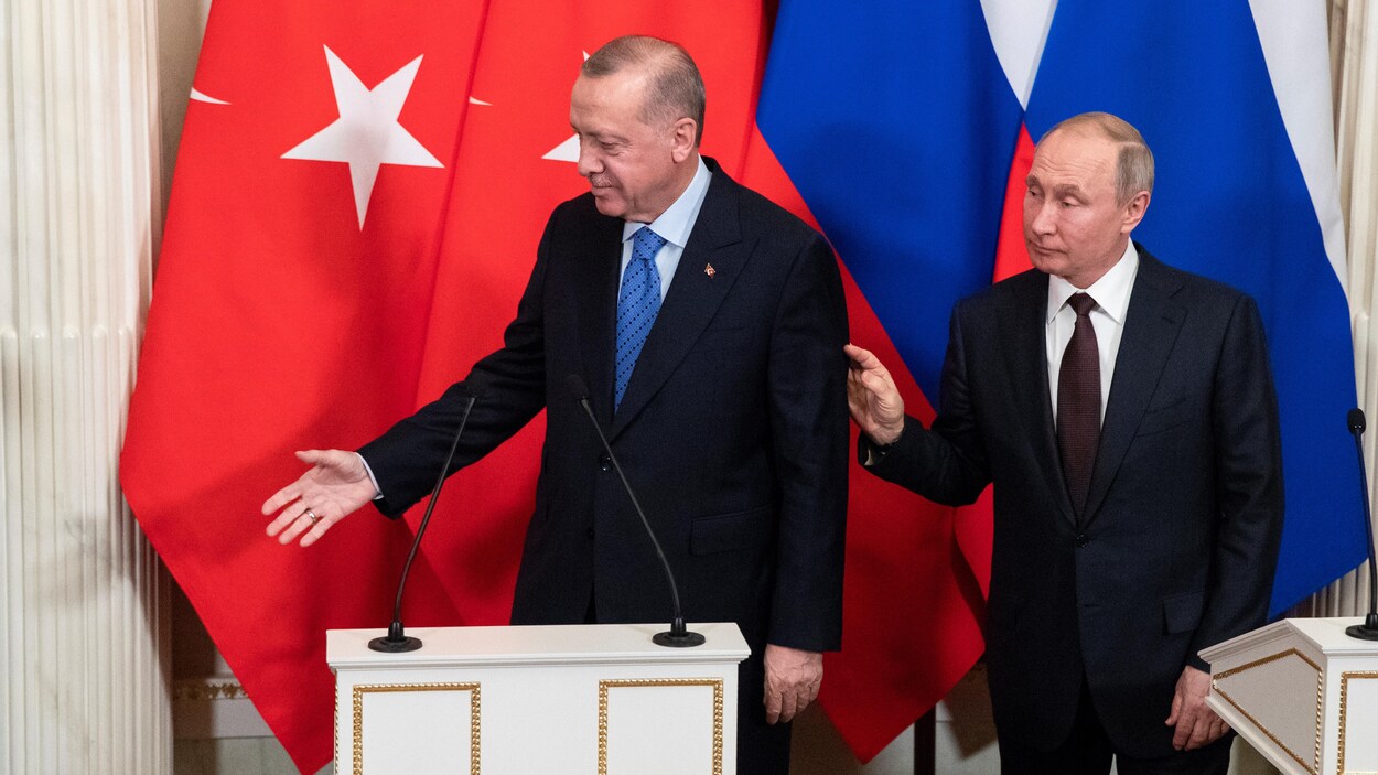 Les présidents Recep Tayyip Erdogan et Vladimir Poutine à Moscou