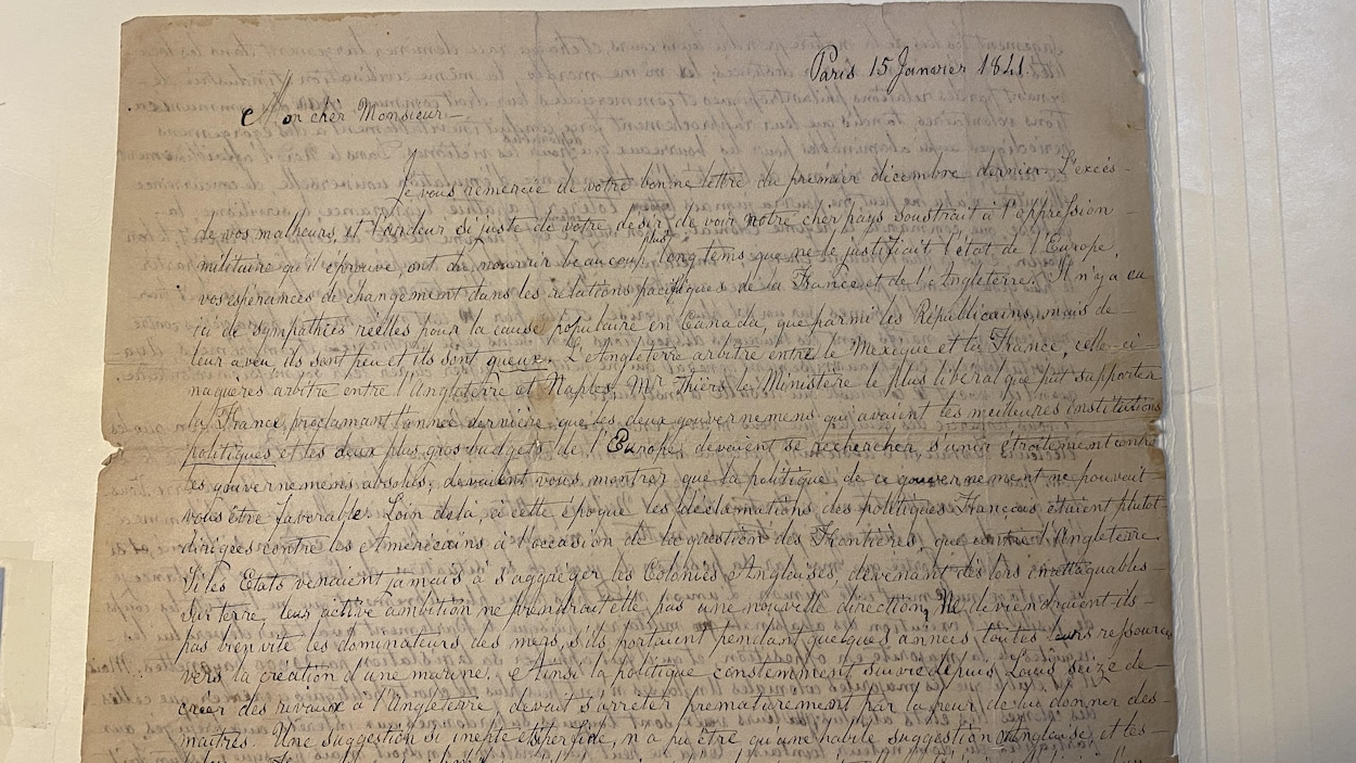 Une lettre inédite retrouvée au Musée d’histoire de Sherbrooke