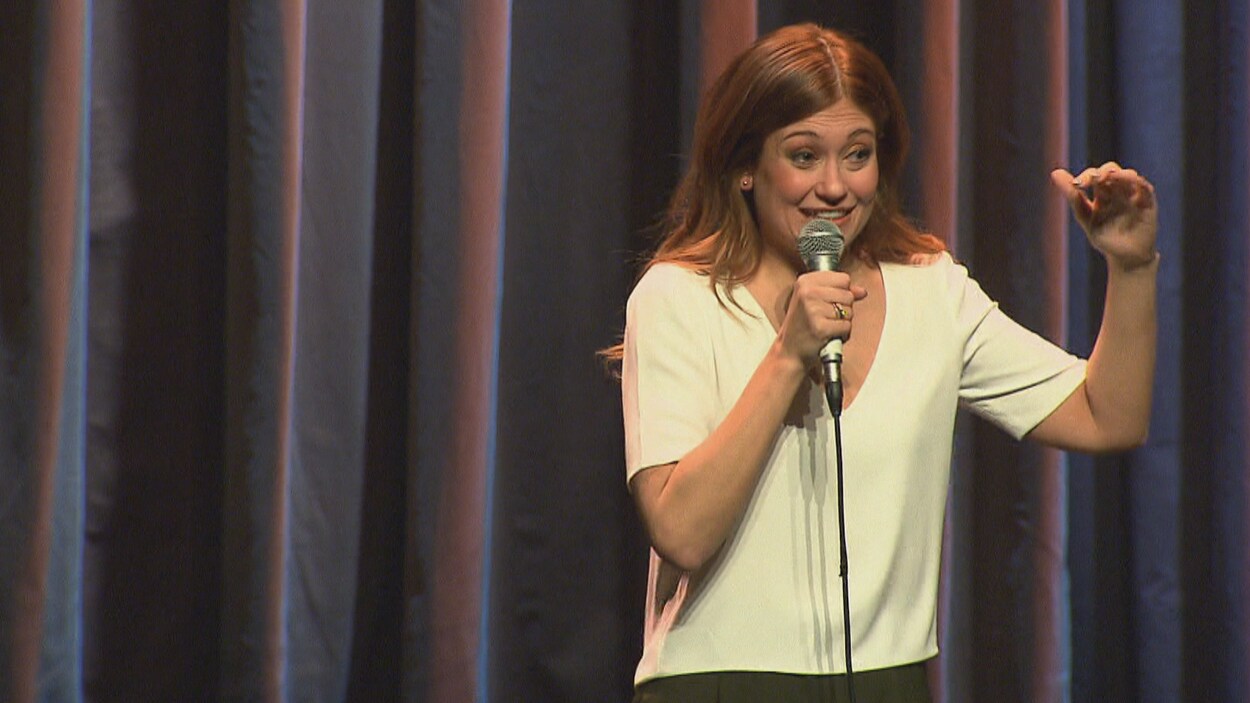Katherine Levac sur la scène du théâtre Maisonneuve, le 7 février 2018