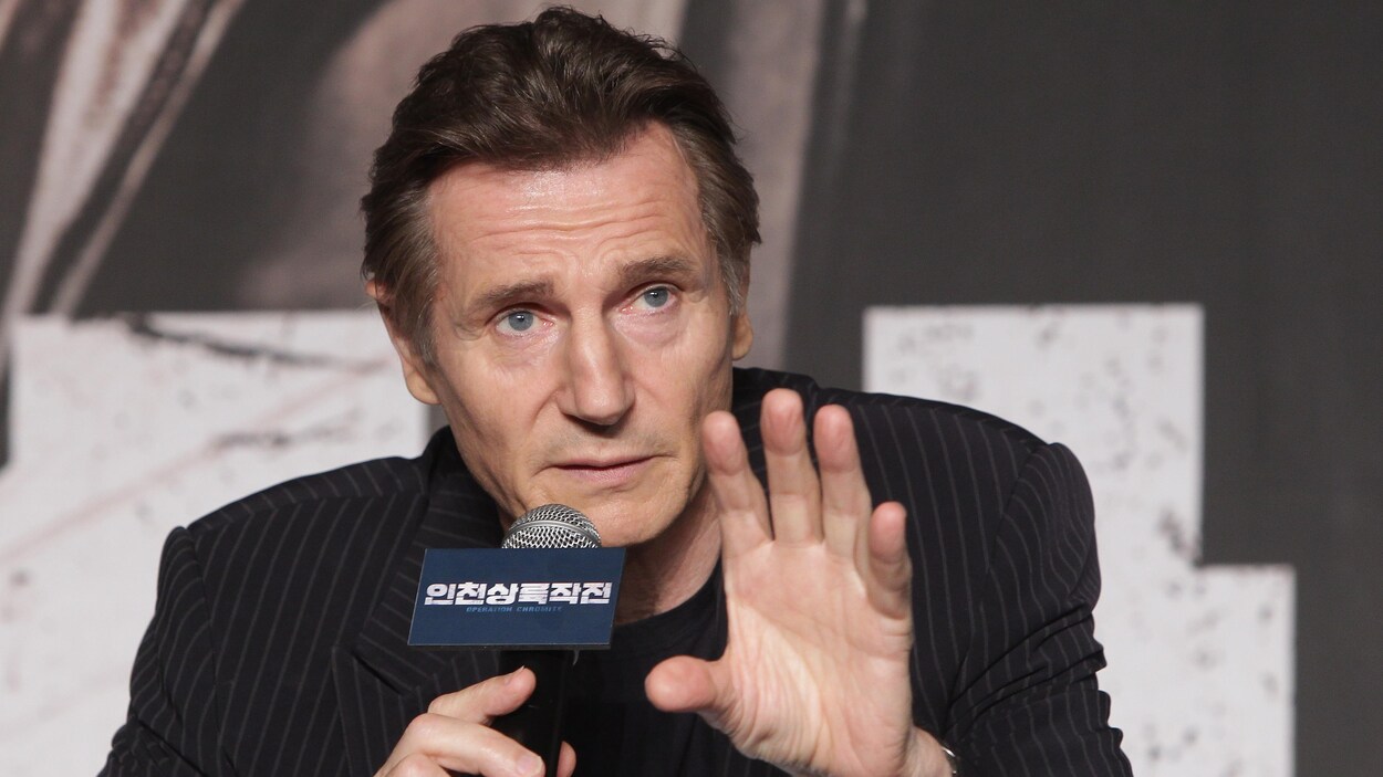 L'acteur Liam Neeson parle lors d'une conférence de presse pour faire la promotion d'un film à Séoul, en Corée du Sud, le 13 juillet 2016.