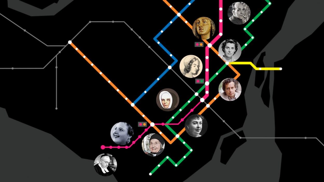 La ligne rose avec des photos de personnalités La ligne rose avec des photos de personnalités