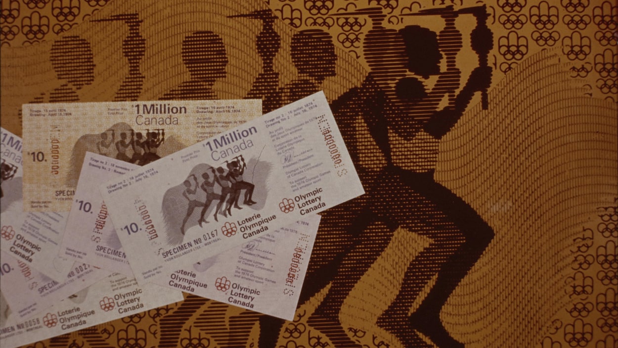Illustration avec des billets de la loterie olympique.