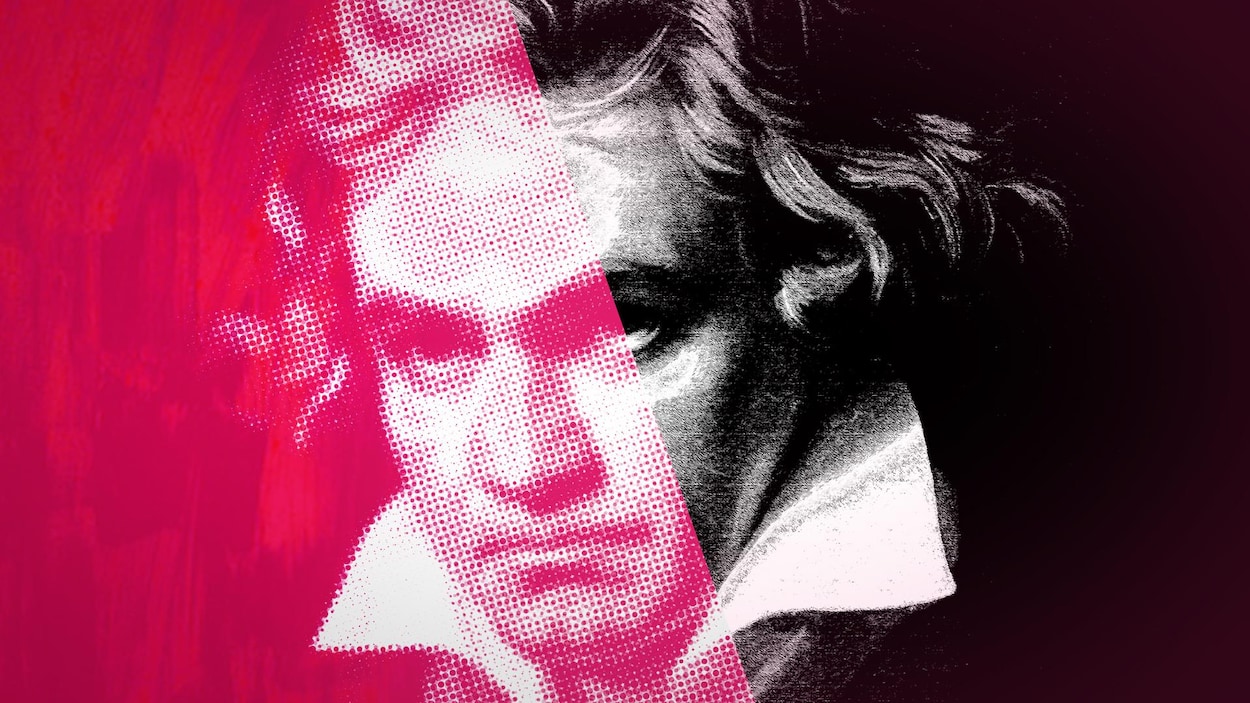Un gros plan sur la tête de Beethoven Un gros plan sur la tête de Beethoven