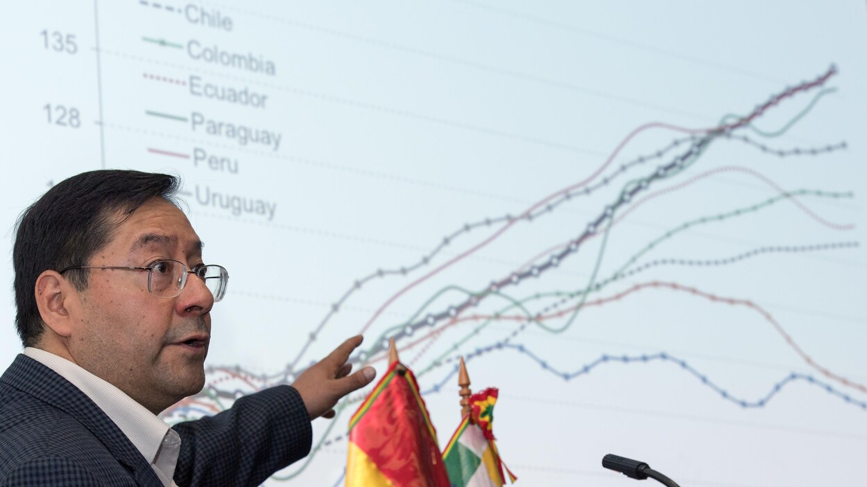 Luis Arce lors d'une présentation en 2017