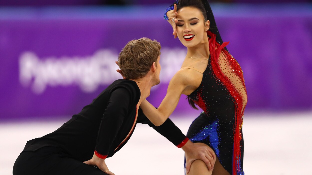Evan Bates et Madison Chock aux Jeux olympiques de Pyeongchang, en février 2018