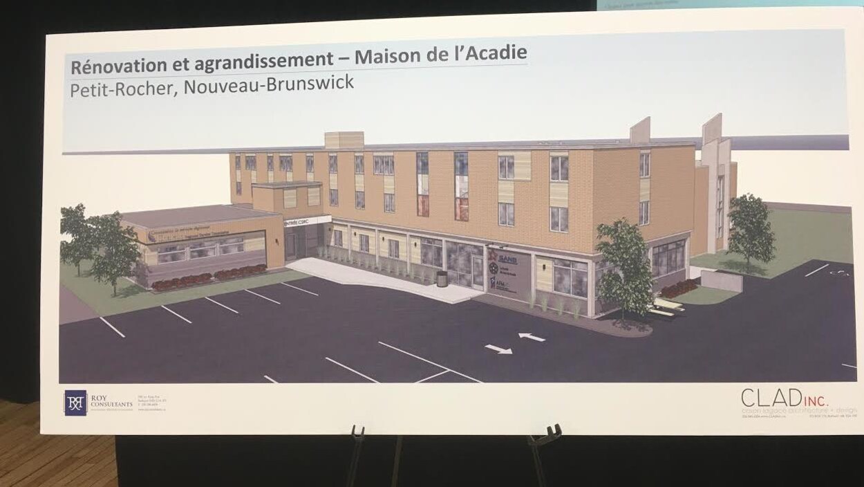 Une maquette de la future Maison de l'Acadie, à Petit-Rocher.