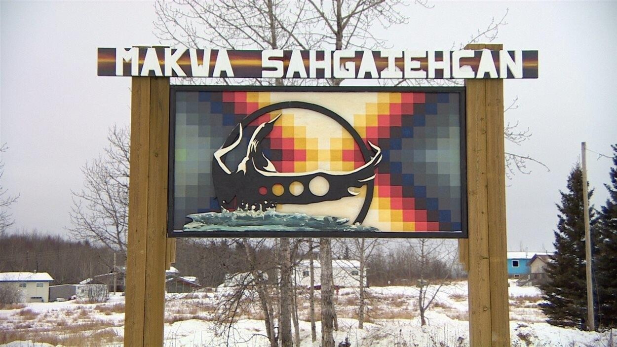 Un panneau de la Première Nation Makwa Sahgaiehcan, en Saskatchewan.