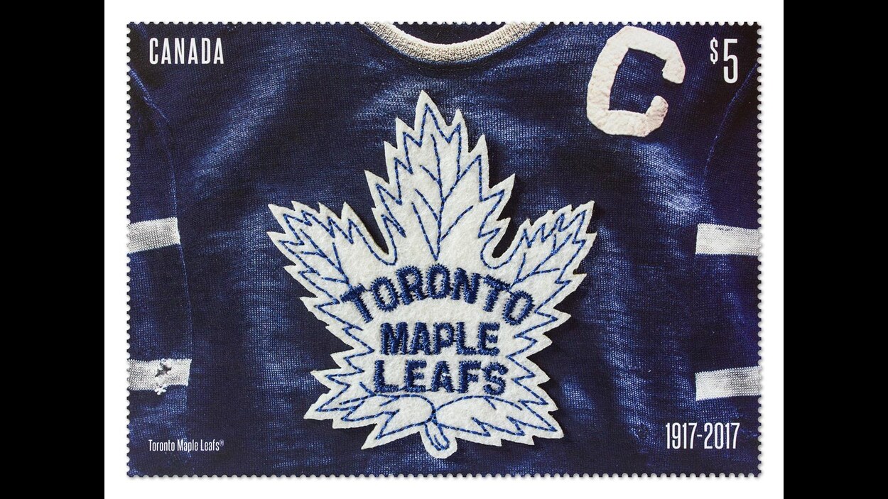 Un timbre avec le logo des Maple Leafs Un timbre avec le logo des Maple Leafs