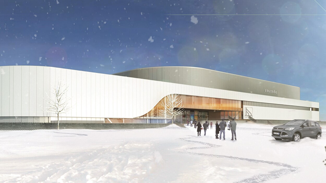La maquette du futur colisée l'hiver
