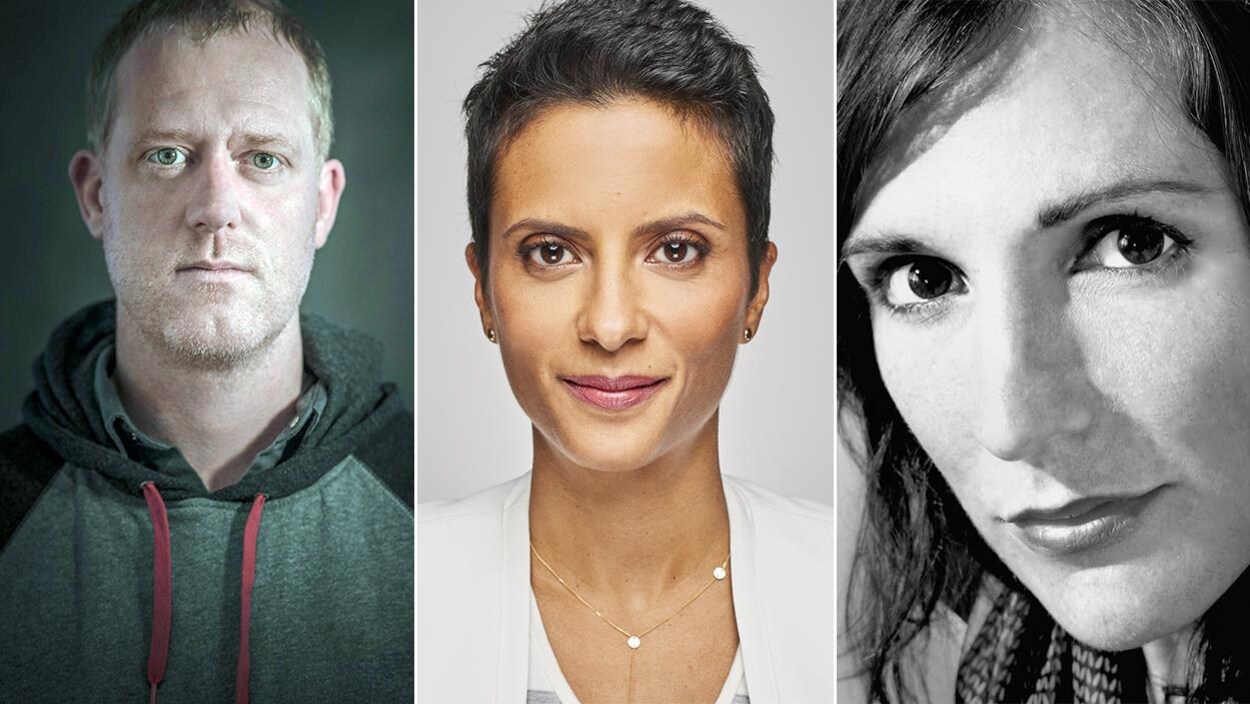 Le jury du Prix du récit Radio-Canada 2018 : Marc Séguin, Noémi Mercier et Georgette LeBlanc