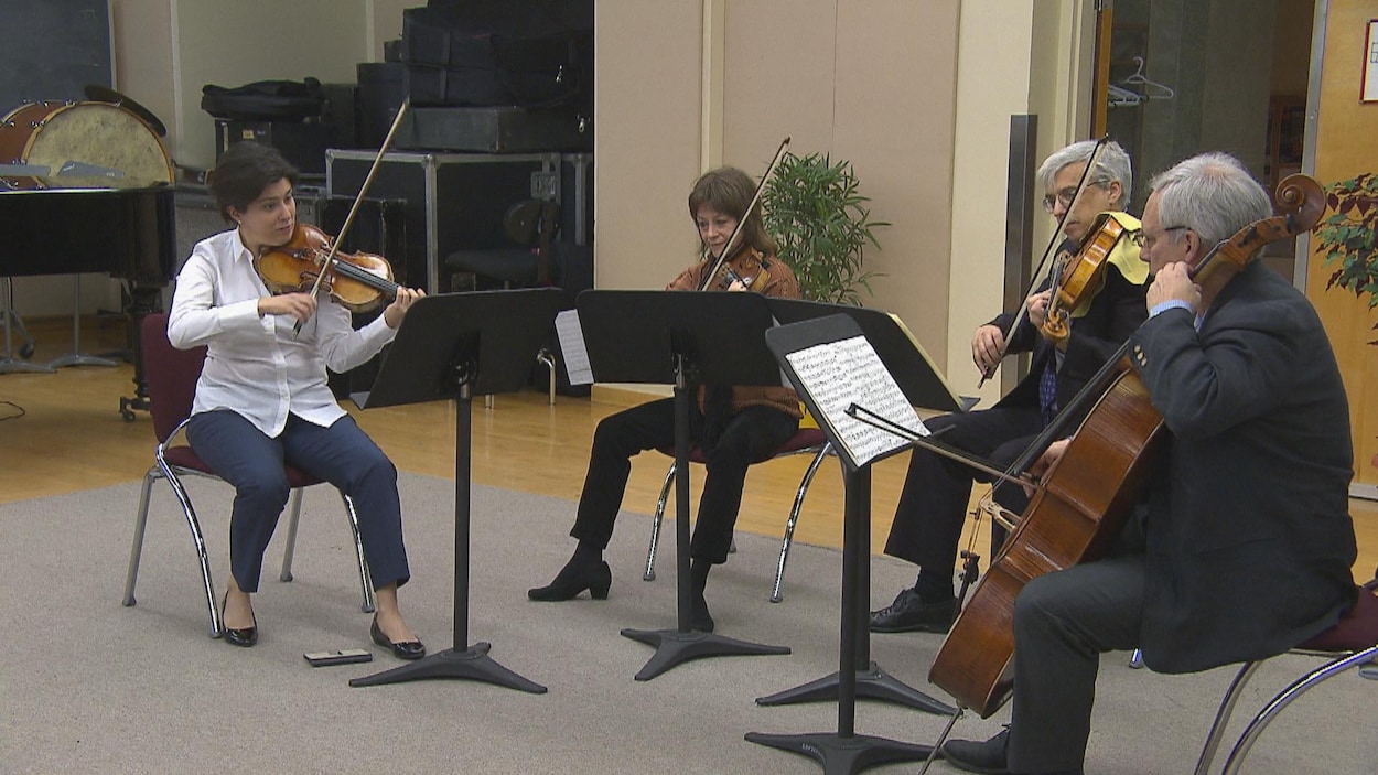 Le Quatuor Saguenay est en répétition.