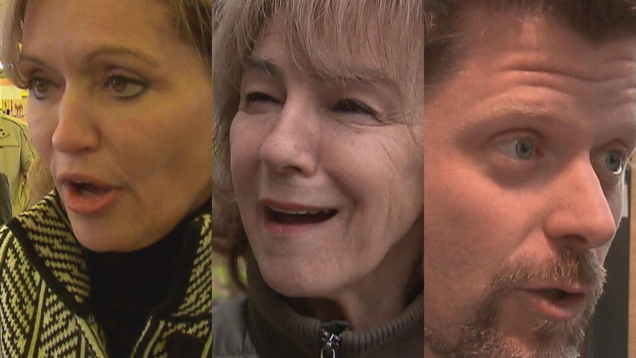 La conservatrice Marie-Josée Guérette, la bloquiste Christiane Gagnon et le libéral Antoine Bujold.