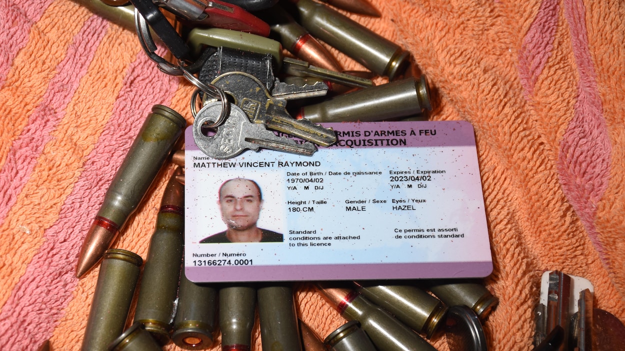 Le permis de possession et d'acquisition d'armes à feu de Matthew Raymond.