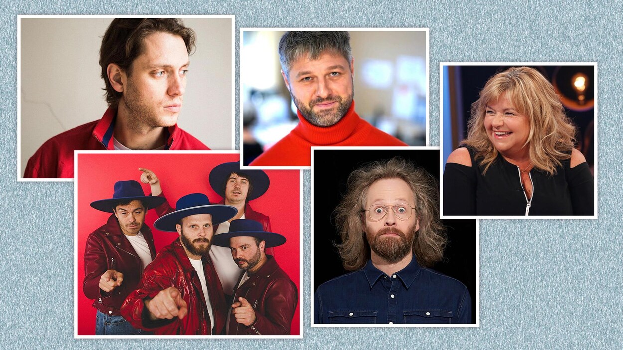 Un montage de photos d'artistes.