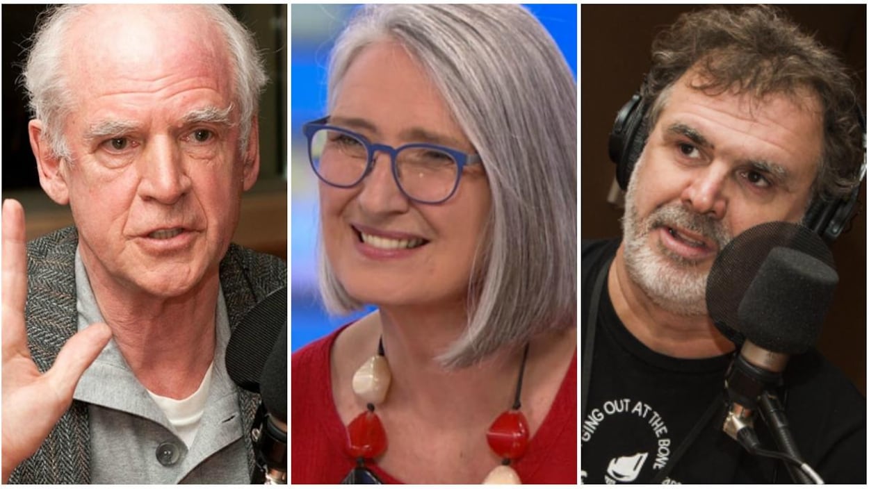 Charles Taylor, Louise Penny et Patrick Senécal ont été photographiés tour à tour lors de leur passage dans les studios de Radio-Canada. Charles Taylor, Louise Penny et Patrick Senécal ont été photographiés tour à tour lors de leur passage dans les studios de Radio-Canada.