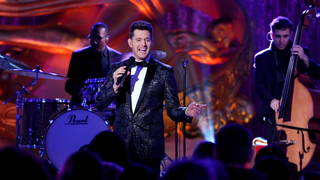 Le chanteur Michael Bublé sur scène Le chanteur Michael Bublé sur scène