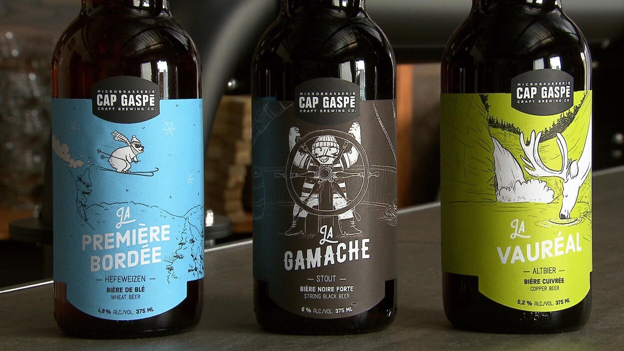 Des bières de la microbrasserie Cap Gaspé.