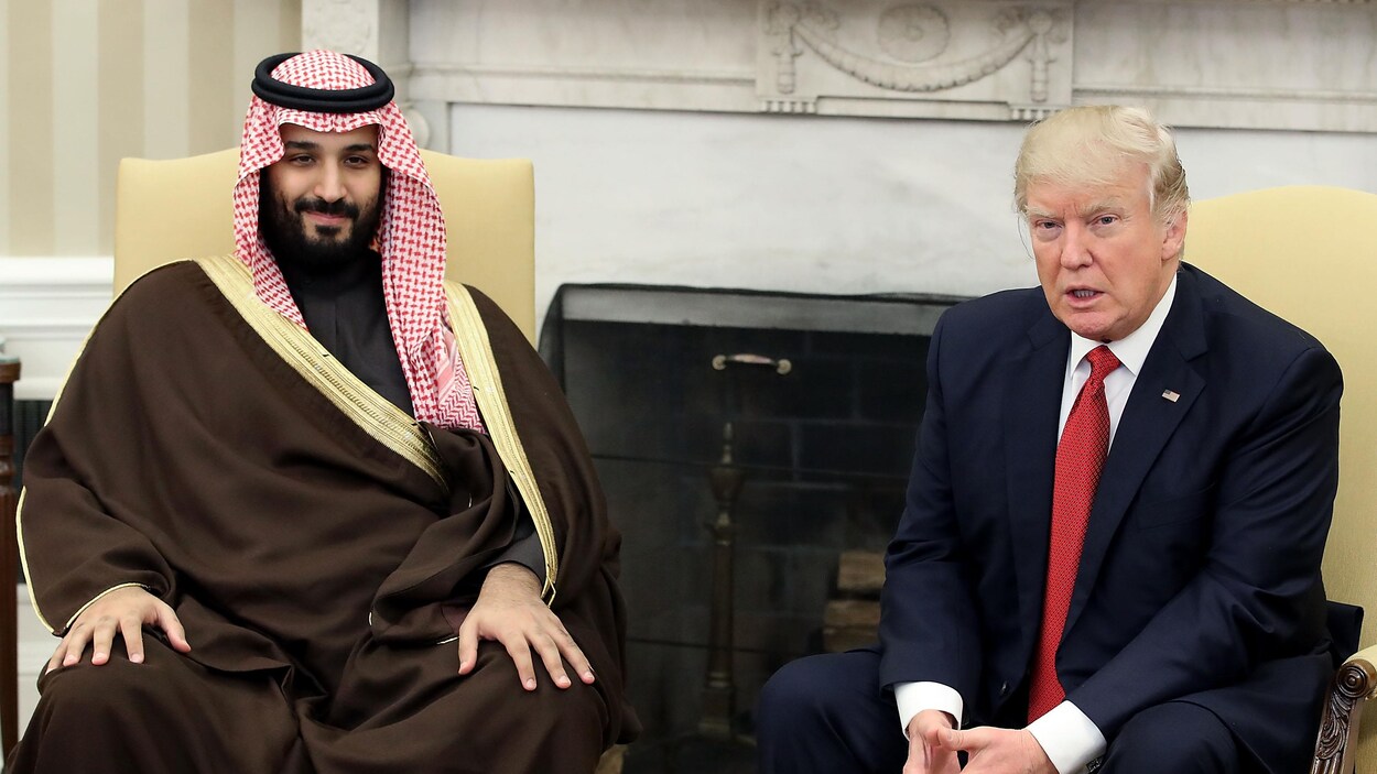 Donald Trump en compagnie du prince héritier adjoint saoudien Mohammed ben Salmane.