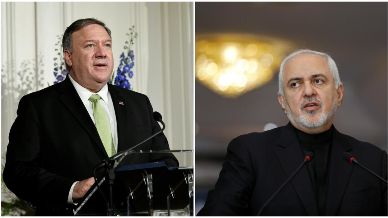 Le secrétaire d’État américain, Mike Pompeo et le ministre iranien des Affaires étrangères, Mohammad Javad Zarif.