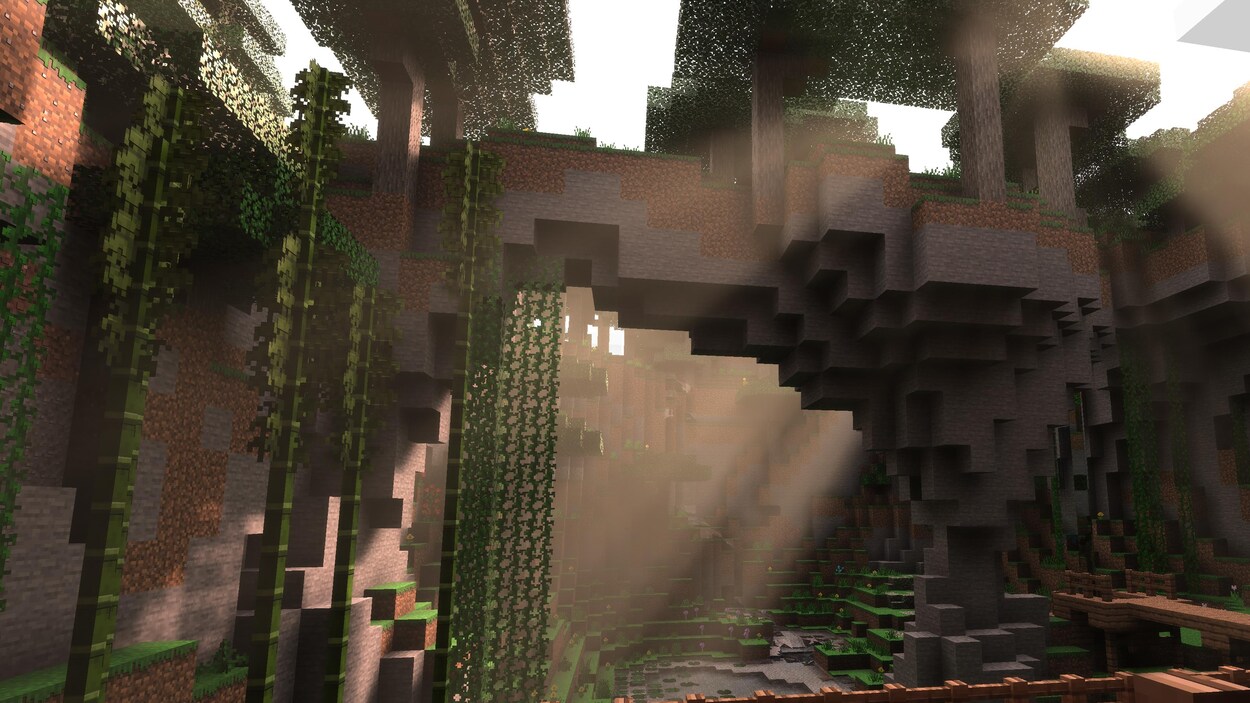 Une caverne dans Minecraft.