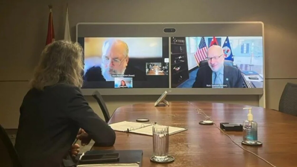 La ministre de dos est en vidéoconférence avec ses homologues américains.
