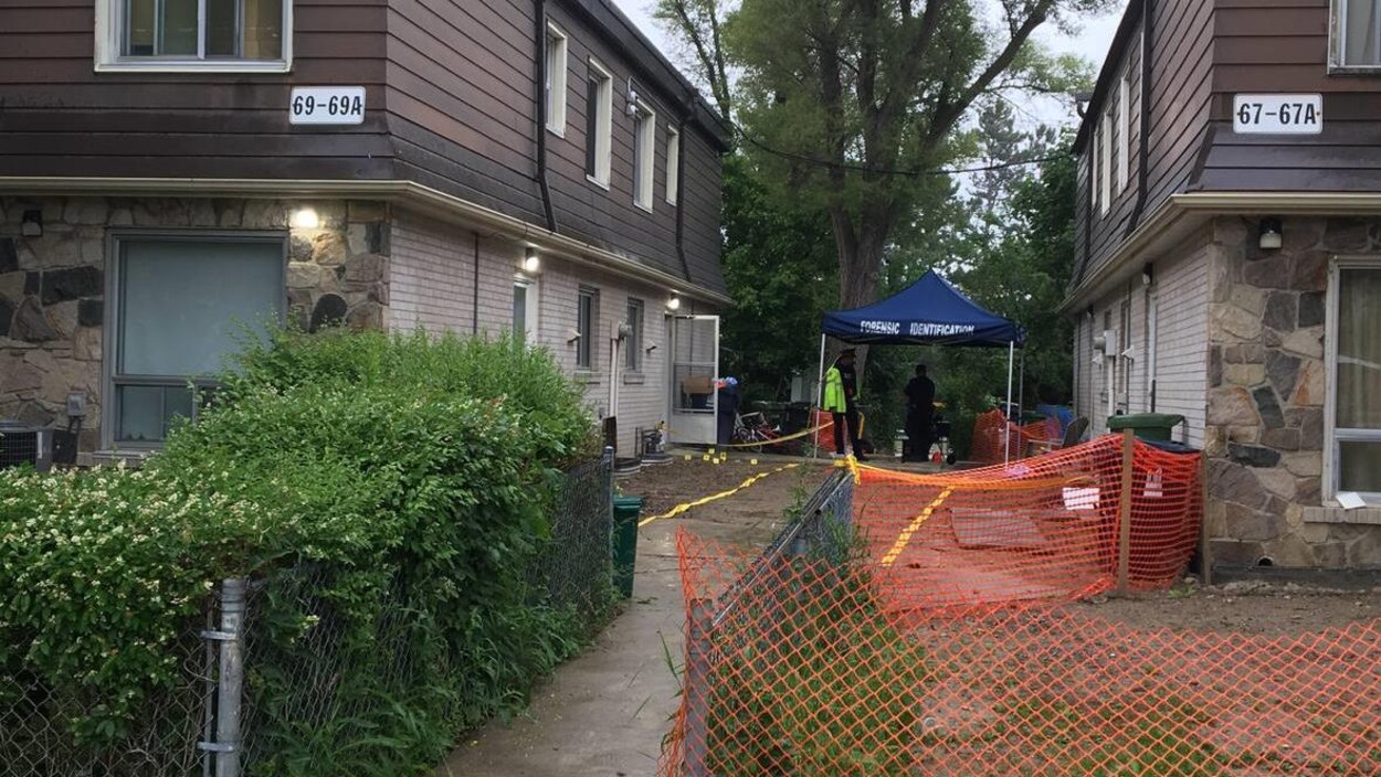 Une scène de crime entre deux maisons Une scène de crime entre deux maisons
