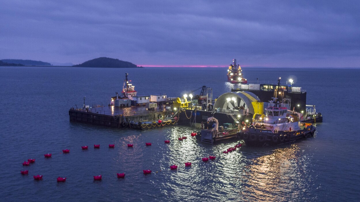 L'hydrolienne de Cape Sharp Tidal Venture a été déposée dans la baie de Fundy en novembre 2016.
